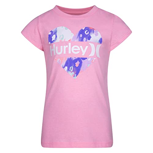 Hurley Mädchen Hrlg Split Heart Tee T-Shirt, Rosa Flamingo meliert, 6 años Hurley Mädchen Hrlg Split Heart Tee T-Shirt, Rosa Flamingo meliert, 6 años von Hurley