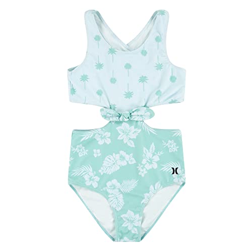 Hurley Mädchen Hrlg Tie Front Monokini Einteiliger Badeanzug, Blue Cloud, 8 años von Hurley