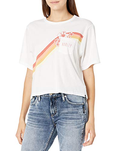 Hurley Damen W Seagull Stripes Pkt Crew Hemd, White, M EU Hurley Damen W Seagull Stripes Pkt Crew Hemd, White, M EU von Hurley