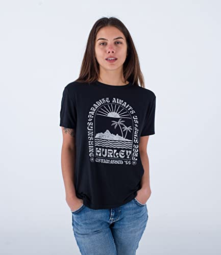 Hurley meta Sportswear LLC Damen Paradise Girlfriend Tee Tshirt, schwarz, M von Hurley