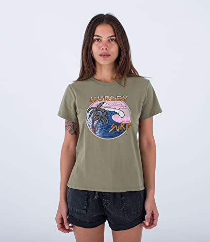 Hurley meta Sportswear LLC Damen Surf Classic Tee Tshirt, Taupe, M Hurley meta Sportswear LLC Damen Surf Classic Tee Tshirt, Taupe, M von Hurley