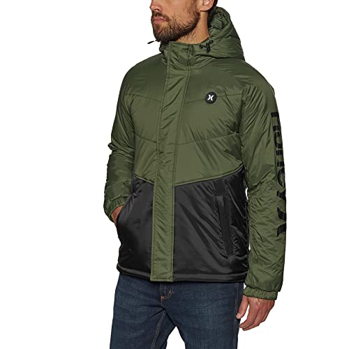 thread collective inc. Herren Portage Puffer Bomber Jacket Jacke, Cargo Khaki, XL von Hurley