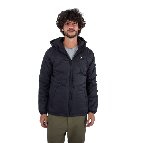 thread collective inc. Herren Portage Puffer Bomber Jacket Jacke, schwarz, L thread collective inc. Herren Portage Puffer Bomber Jacket Jacke, schwarz, L von Hurley