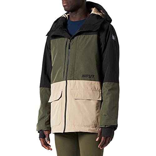 thread collective inc. Herren Rutland Snowboard Jacket Jacke, Schwarz/Cargo Khaki/Khaki, XL thread collective inc. Herren Rutland Snowboard Jacket Jacke, Schwarz/Cargo Khaki/Khaki, XL von Hurley