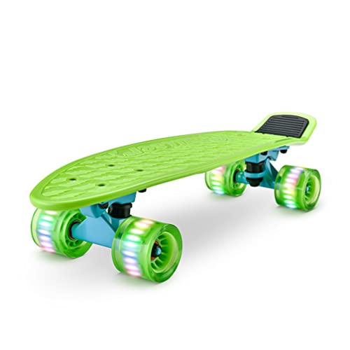 Hurtle, Mini Cruiser Skateboard für Kinder & Erwachsene Skateboard Kinder ab 5 Jahre Mädchen & Junge, Penny Board mit LED Rollen, Anti-Rutsch Deck, Pennyboard für Anfänger & Fortgeschrittene, Max100kg Hurtle, Mini Cruiser Skateboard für Kinder & Erwachsene Skateboard Kinder ab 5 Jahre Mädchen & Junge, Penny Board mit LED Rollen, Anti-Rutsch Deck, Pennyboard für Anfänger & Fortgeschrittene, Max100kg von Hurtle