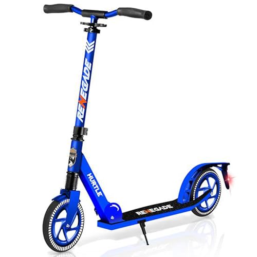 Hurtle Renegade Tretroller für Kinder, Jugendliche, Erwachsene - 2-Rad-Tretroller mit verstellbarem T-Bar-Lenker - Rutschfestes Deck aus Aluminiumlegierung - Tragbarer, faltbarer Tretroller mit Trageg Hurtle Renegade Tretroller für Kinder, Jugendliche, Erwachsene - 2-Rad-Tretroller mit verstellbarem T-Bar-Lenker - Rutschfestes Deck aus Aluminiumlegierung - Tragbarer, faltbarer Tretroller mit Trageg von Hurtle