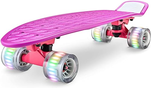 Hurtle, Mini Cruiser Skateboard für Kinder & Erwachsene Skateboard Kinder ab 5 Jahre Mädchen & Junge, Penny Board mit LED Rollen, Anti-Rutsch Deck, Pennyboard für Anfänger & Fortgeschrittene, Max100kg Hurtle, Mini Cruiser Skateboard für Kinder & Erwachsene Skateboard Kinder ab 5 Jahre Mädchen & Junge, Penny Board mit LED Rollen, Anti-Rutsch Deck, Pennyboard für Anfänger & Fortgeschrittene, Max100kg von Hurtle