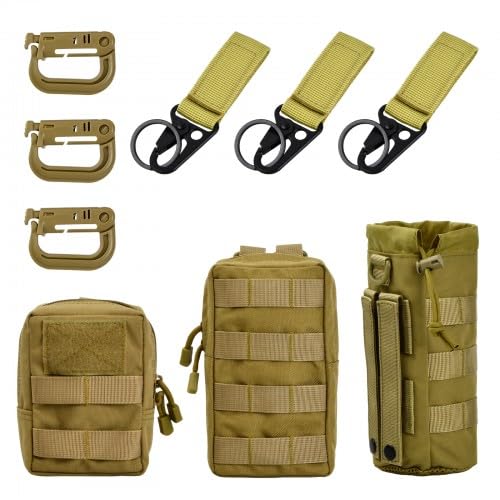 3er Taktische Hüfttasche, Taktische Tasche Gürteltaschen mit 3 Haken und Schlüsselanhänger, Militär Kleiner Rucksack, Khaki Molle Tasche Taktische Werkzeugtasche, Geeignet für Reisen im Freien 3er Taktische Hüfttasche, Taktische Tasche Gürteltaschen mit 3 Haken und Schlüsselanhänger, Militär Kleiner Rucksack, Khaki Molle Tasche Taktische Werkzeugtasche, Geeignet für Reisen im Freien von Husalsea