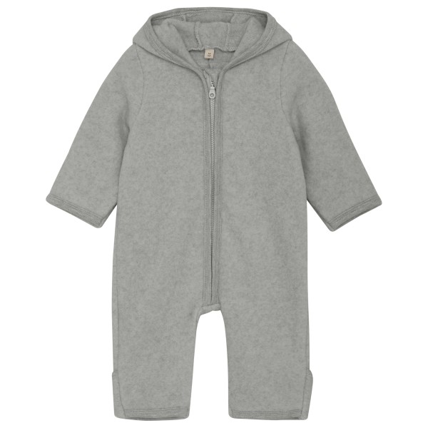 Huttelihut - Kid's Pram Suit Bear Ears Cot. Fleece - Overall Gr 62 grau von Huttelihut