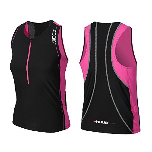 HUUB – Core Damen Tri Top Triathlon Running Radfahren UPF 50 Wicking, schwarz/rosa HUUB – Core Damen Tri Top Triathlon Running Radfahren UPF 50 Wicking, schwarz/rosa von Huub