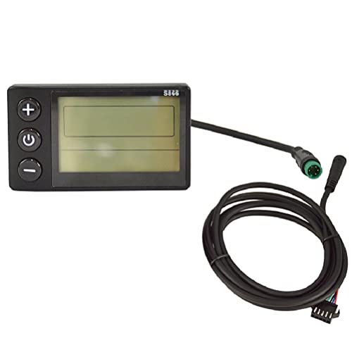 Huudngeje S866 LCD-Display für ElektrofahrräDer, Elektroroller, MessgeräT, Bedienfeld mit Wasserdichtem Stecker und Wasserdichter Leitung von Huudngeje