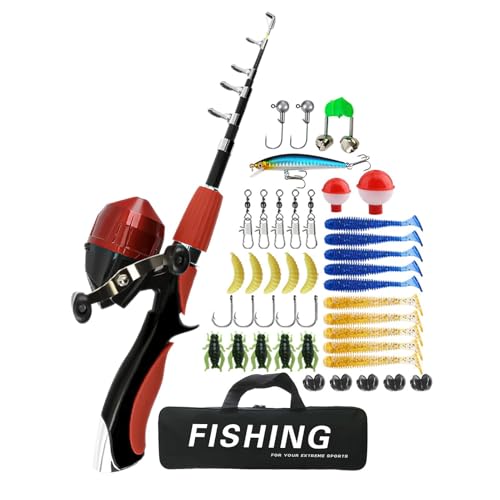 Beginner Fishing Kit | Fishing Gear for Beginners | Rod and Reel Combo Set | Starter Fishing Tackle Box, Fishing Kit with Lures, Basic Fishing Equipment, Beginner Angler Kit von Huvqianu