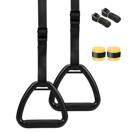 Huvqianu Klimmzug Gymnastikringe Verstellbare Gymnastikringe Rutschfeste Übungsringe Gymnastikgeräte Home Workout Gear Trainingsringe Fitnessgeräte für Klimmzüge von Huvqianu