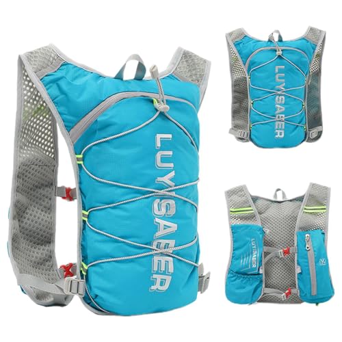 Trinkrucksack Laufrucksack - Trinkrucksack - Trailrunning Weste | 1,5 Liter Trinkblase | Atmungsaktive Laufwasserweste | Laufwasserrucksack mit Schultergurt | Leichter Wasserrucksack für von Huyeruie