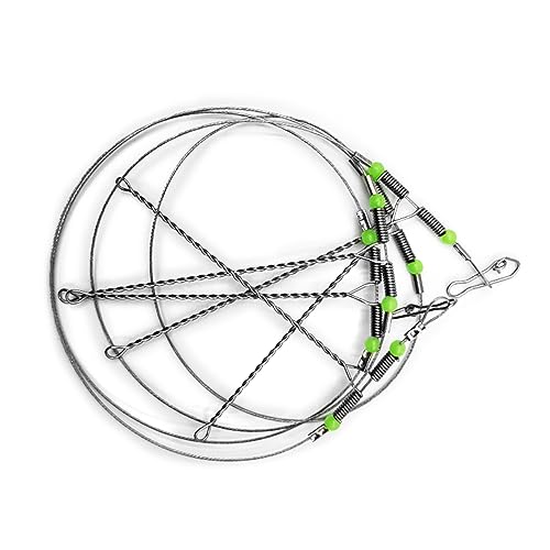 Hxyxbnhno Tackle Rigs Angelvorfach, Edelstahldraht, Vorfach, Angelvorfach mit Wirbel, Perlen, Schnurzubehör von Hxyxbnhno