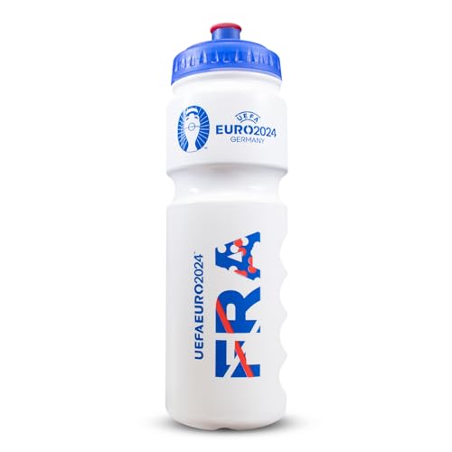 Euro 2024 Frankreich 750ml Kunststoffflasche, offiziell lizenziert von Hy-Pro, 0,75L, wiederverwendbar, ausziehbare Düse, leicht, Sportflasche, BPA-frei von Hy-Pro