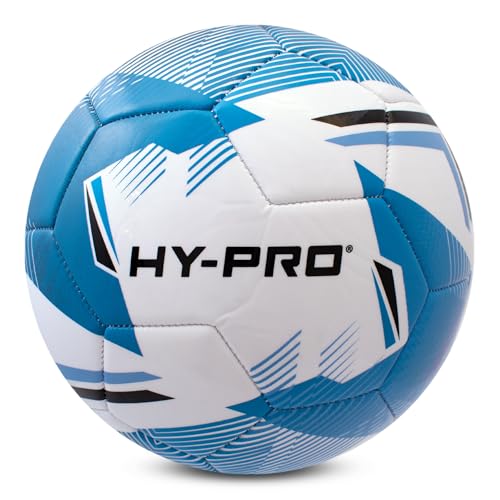 Hy-Pro Chevron Fußball, Blau, Größe 5, mit PVC für verbesserten Halt, idealer Match-Fußball für Training und Spiele bei Allen Wetterbedingungen von Hy-Pro