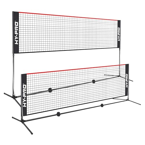 Hy-Pro Höhenverstellbares Netz – 90 cm Höhe, 4 m Breite, einfach zu montieren, leicht, Tragetasche, ideales Freizeitsportnetz für Kinder und Erwachsene, Badminton, Tennis, Pickleball, Volleyball Hy-Pro Höhenverstellbares Netz – 90 cm Höhe, 4 m Breite, einfach zu montieren, leicht, Tragetasche, ideales Freizeitsportnetz für Kinder und Erwachsene, Badminton, Tennis, Pickleball, Volleyball von Hy-Pro