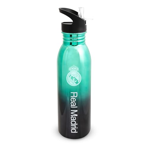 Hy-Pro Offiziell lizenzierte Real Madrid CF UV-Wasserflasche, 700 ml, metallisch, Edelstahl, integrierter faltbarer Strohhalm, auslaufsicher, leicht, tolle Fußball-Geschenkidee Hy-Pro Offiziell lizenzierte Real Madrid CF UV-Wasserflasche, 700 ml, metallisch, Edelstahl, integrierter faltbarer Strohhalm, auslaufsicher, leicht, tolle Fußball-Geschenkidee von Hy-Pro