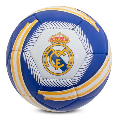 Hy-Pro Offiziell lizenzierter Real Madrid CF Cyclone Fußball, Größe 5, Training, Match, Merchandise, Sammlerstück für Kinder und Erwachsene, Blau Hy-Pro Offiziell lizenzierter Real Madrid CF Cyclone Fußball, Größe 5, Training, Match, Merchandise, Sammlerstück für Kinder und Erwachsene, Blau von Hy-Pro