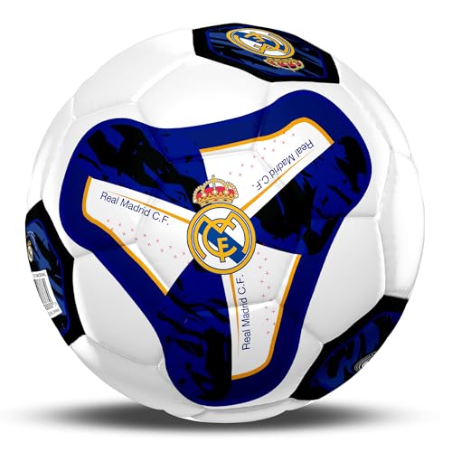 Hy-Pro Offiziell lizenzierter Real Madrid CF-Fußball, Größe 5, Tracer-Design, Training, Match, Merchandise, Sammlerstück für Kinder und Erwachsene Hy-Pro Offiziell lizenzierter Real Madrid CF-Fußball, Größe 5, Tracer-Design, Training, Match, Merchandise, Sammlerstück für Kinder und Erwachsene von Hy-Pro