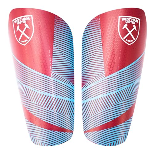 Hy-Pro Offiziell lizenzierter West Ham F.C. Schienbeinschoner, Jugend - Schienbeinschutz, atmungsaktiv, leicht, langlebig, Schutzausrüstung, Merchandise, tolle Fußball-Geschenkidee von Hy-Pro