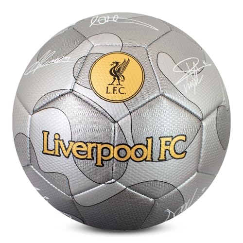 Hy-Pro Offizielles Lizenzprodukt von Liverpool F.C. Silver Camo Signature Fußball, Größe 5, Training, Match, Merchandise, Sammlerstück für Kinder und Erwachsene von Hy-Pro