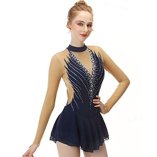 Hynyjxjy Mädchen Eisskleider Skating Figur Wettbewerbskleid Sportswear Hochelastisch für Erwachsene Outdoor Diamant Flash Trikoten Rhythmisch von Hynyjxjy