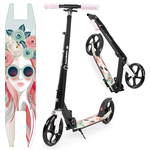HyperMotion Doppelrad-Scooter Vibe für Kinder 7+ und Jugendliche, Maximallast bis 100 kg, Aluminium, klappbar, Höhenverstellbares Lenker, ABEC-7 Lager, Räder 200 mm, Pink von HyperMotion