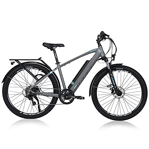 Hyuhome E-Bikes für Erwachsene Herren Damen, 27.5″ Pedelec für volles Gelände 36V 12.5 Ah Mountain-Bike E-MTB Fahrrad, 7-Gang-Doppelscheibenbremsen für Outdoor-Pendler (36V 12.5A, 820M) von Hyuhome