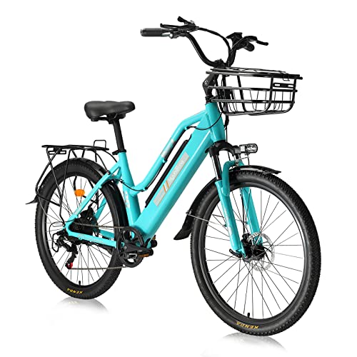 Hyuhome Elektrofahrräder für Frauen Erwachsene, 26" 36V 10A E-Bike Fahrräder Abnehmbare Lithium-Ionen-Batterie Mountain Elektro Fahrrad für Outdoor Radreisen Arbeiten von Hyuhome