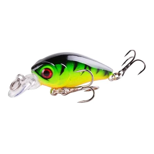 1 PCS Angeln Locken 45mm 3,8g Crankbait Harten Köder Topwater Künstliche Wobbler Bass Fliegen Angeln Zubehör(02) von Hyuwdai