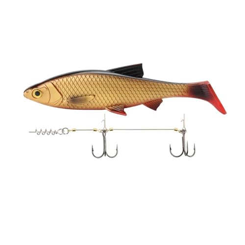 1pcs Weichköder Fischereiköder 84 g/20 cm 40 g/15,6 cm 3D River Swimbait mit Righaken/Pack(Color E,40g with S Hook) von Hyuwdai