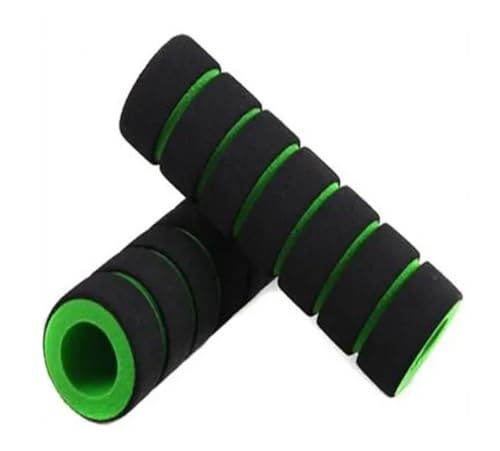 Hyuwdai 1 Paar Universal Grip Komfort Schwamm Schaum Griff Bar Motorrad Dirt Bike E-Bike Grip Abdeckung Nicht-Slip weiche Lenker Fahrrad Teil(Green) von Hyuwdai