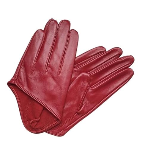 Hyuwdai 1 Paar einfarbig halb Palm Handschuhe weibliche Mode Kurze Fahren handschuh R1169(Red,L) von Hyuwdai