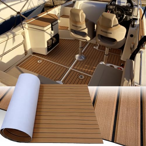 Hzkaicun Eva Schaum Boot Bodenbelag Marine rutschfeste Matte 240x55cm Selbstklebend Teakholzimitat Deck Teppich für Boote Schiffsdecks Yachtboden Schwimmbad Motorboot Schnellboot Kajak Hzkaicun Eva Schaum Boot Bodenbelag Marine rutschfeste Matte 240x55cm Selbstklebend Teakholzimitat Deck Teppich für Boote Schiffsdecks Yachtboden Schwimmbad Motorboot Schnellboot Kajak von Hzkaicun
