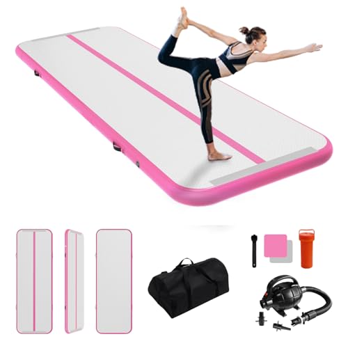 IBATMS Aufblasbare Tumbling Matte,5m Rosa Air Matte Tumble Track Turnmatte Gymnastikmatte mit Luftpumpe für Zuhauseg/Taumel/Cheerleading/Wasser IBATMS Aufblasbare Tumbling Matte,5m Rosa Air Matte Tumble Track Turnmatte Gymnastikmatte mit Luftpumpe für Zuhauseg/Taumel/Cheerleading/Wasser von IBATMS