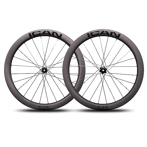 ICAN 700C G25 Carbon Gravel Bike Laufradsatz 25 mm Innenbreite 24/24 Löcher Center Lock XDR Freilauf ICAN 700C G25 Carbon Gravel Bike Laufradsatz 25 mm Innenbreite 24/24 Löcher Center Lock XDR Freilauf von ICAN