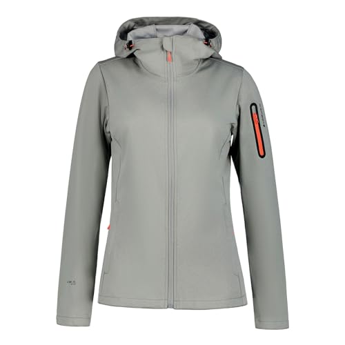 ICEPEAK Damen Jacke Funktionsjacke Outdoorjacke Softshelljacke Bridgewater, Farbe:Grau, Artikel:-810 light grey, Größe:40 von ICEPEAK