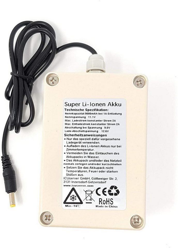 ICUserver Wildkamera (ICUserver - Externer Super Li-Ion Akku 5000mAh - 3 Monate Laufzeit - F) von ICUserver