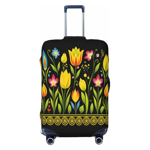 IDJFBJDKA Kofferhülle - Gepäckschutz für Koffer & Gepäck in 4 Größen erhältlich - Reisegepäckhülle, Tulpenmuster, 18-21inches, Bohemian-Stil von IDJFBJDKA