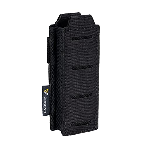 IDOGEAR MOLLE Magazinbeutel Einzelne Pistolen Magtasche Elastische Oben Offene Tasches für Glock M1911 92 9mm .40 Magzines Taschenlampen Holster(Black) von IDOGEAR