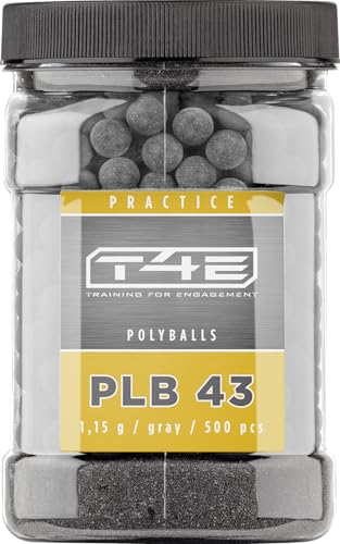T4E Paintball Kugeln PLB 43, Munition Kaliber 0.43, 500 Stück, Polyballs, grau T4E Paintball Kugeln PLB 43, Munition Kaliber 0.43, 500 Stück, Polyballs, grau von T4E
