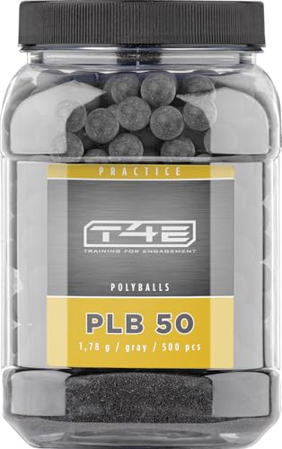 T4E Paintball Kugeln PLB 50, Munition Kaliber 0.50, 500 Stück, Polyballs, grau T4E Paintball Kugeln PLB 50, Munition Kaliber 0.50, 500 Stück, Polyballs, grau von T4E