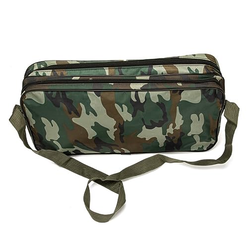 IEW Multifunktionale Outdoor-Camouflage-Angeltasche, große Kapazität, Doppelreißverschluss, Segeltuch, Angeltasche, langlebig, einfach zu bedienen, camouflage grün von IEW