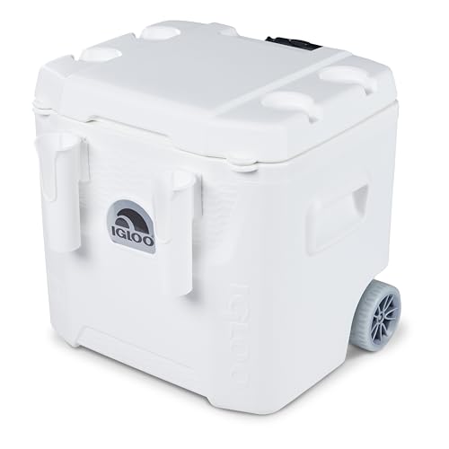 Igloo Marine Quantum 52 Kühlbox mit Rollen, 49 Liter, Weiß Igloo Marine Quantum 52 Kühlbox mit Rollen, 49 Liter, Weiß von IGLOO