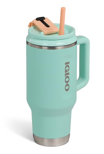 IGLOO Thermobecher Travel Mug 32 - Isolierter Reisebecher, Trinkbecher aus Edelstahl, Grün, 0,95 L für Camping, Auto, Boot und Freizeit IGLOO Thermobecher Travel Mug 32 - Isolierter Reisebecher, Trinkbecher aus Edelstahl, Grün, 0,95 L für Camping, Auto, Boot und Freizeit von IGLOO