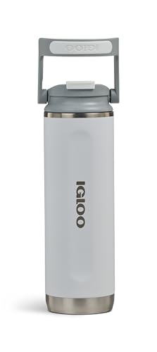 IGLOO Thermoflasche Tumbler 20, Edelstahl-Trinkflasche, weiß, auslaufsicher, 0,6 L von IGLOO