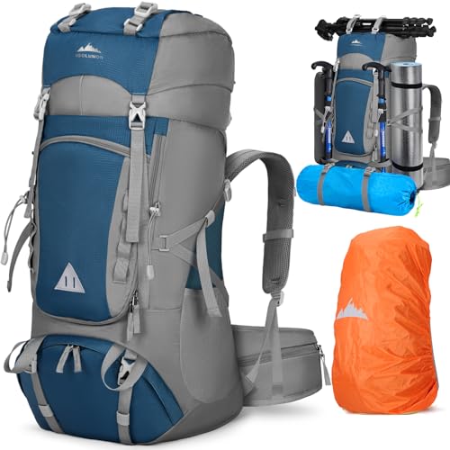 IGOLUMON Trekkingrucksack 60L Wanderrucksack Herren Damen Reiserucksack Großer Rucksack mit Regenhülle für Camping Trekking Mountainering Outdoor Reisen, Sport,Blau IGOLUMON Trekkingrucksack 60L Wanderrucksack Herren Damen Reiserucksack Großer Rucksack mit Regenhülle für Camping Trekking Mountainering Outdoor Reisen, Sport,Blau von IGOLUMON