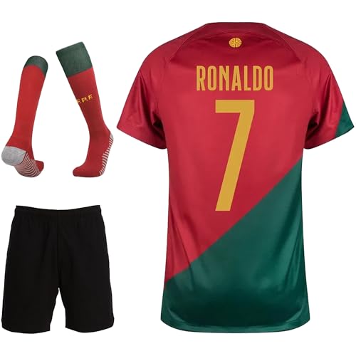 IHIMI Nationalmannschaft Portugal, #7 Kinder Trikot, Komm mit Shorts Fußballfans (4-5 Jahre,128) von IHIMI